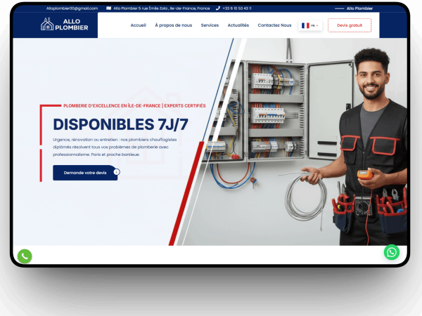 Site Web Plombier Paris — Réalisation AlloPlombier.org | CentralWeb