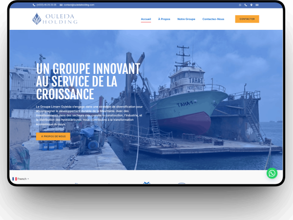 Site Web Groupe Holding Mauritanie — Réalisation Ouleida Holding | CentralWeb