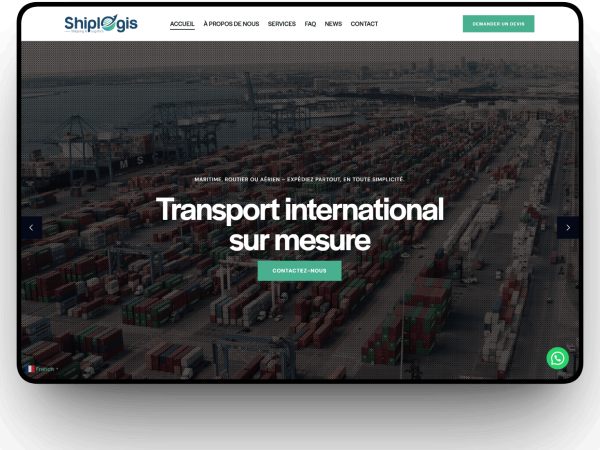 Site Web Transport International & Logistique Paris — Réalisation Shiplogis | CentralWeb