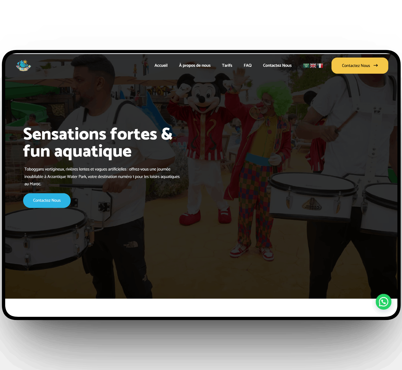 Site Web Parc Aquatique Rabat — Réalisation Arzantique Water Park | CentralWeb