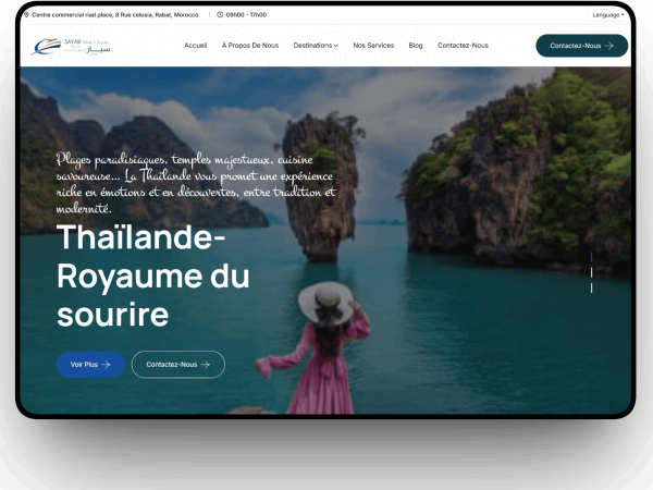 Site Web Agence de Voyages Rabat — Réalisation Sayar Alriyadh Travel & Tourism | CentralWeb