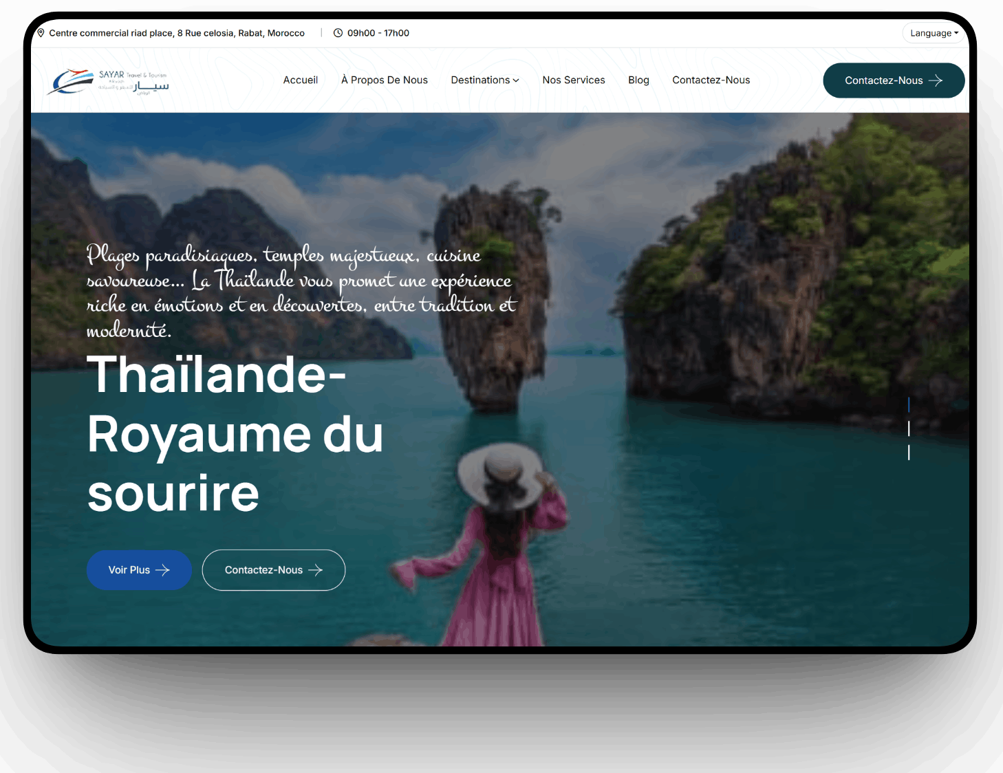 Site Web Agence de Voyages Rabat — Réalisation Sayar Alriyadh Travel & Tourism | CentralWeb