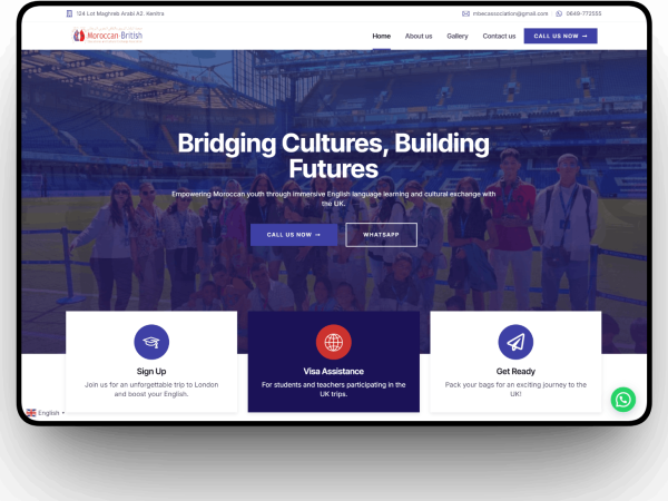 Site Web Association Échange Culturel Maroc UK — Réalisation MBECA | CentralWeb