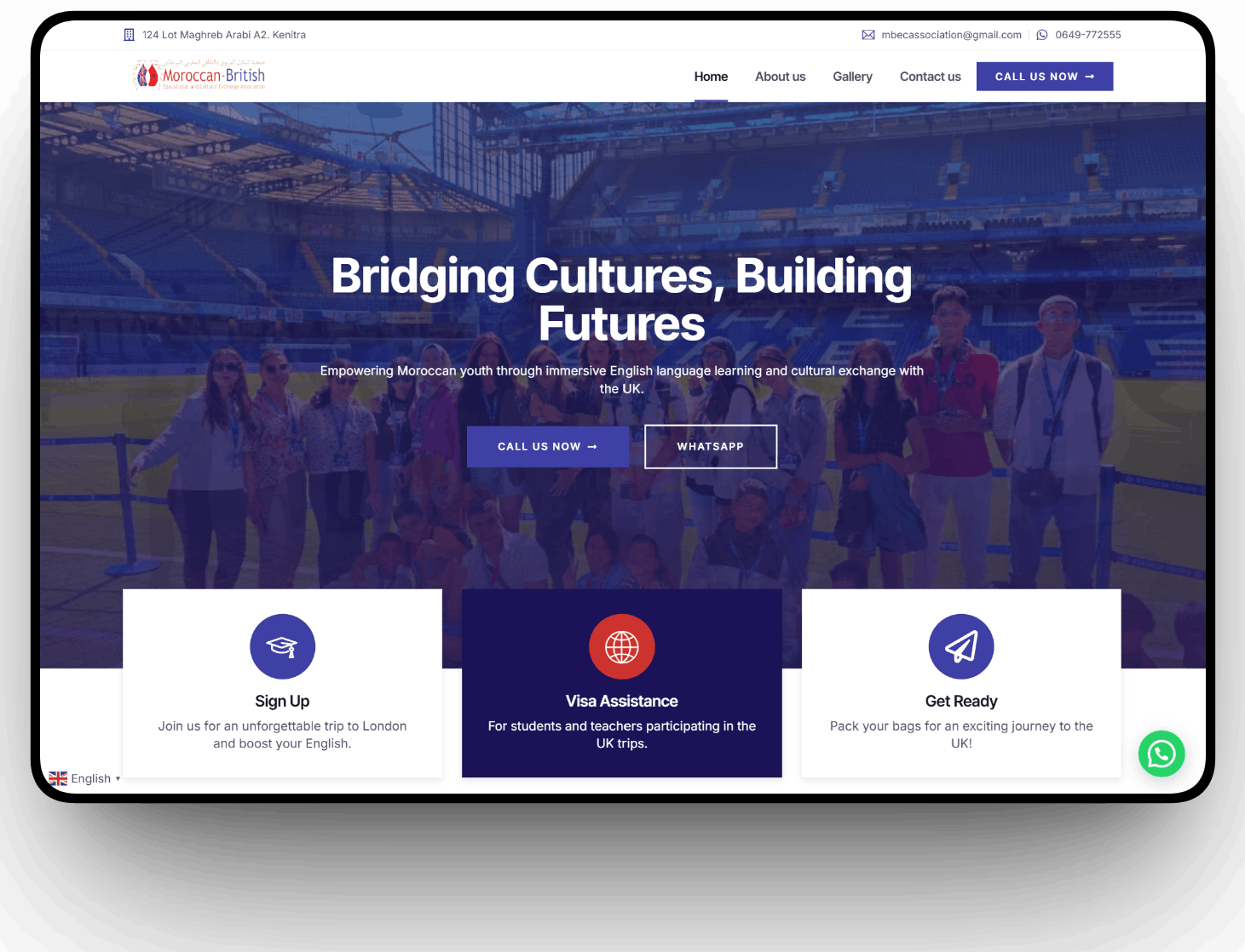 Site Web Association Échange Culturel Maroc UK — Réalisation MBECA | CentralWeb