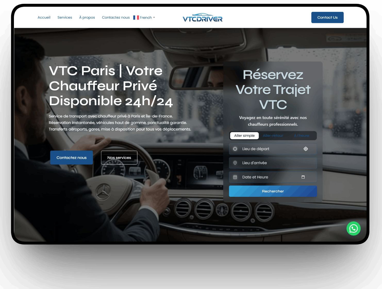 Site Web Chauffeur Privé VTC Paris — Réalisation VTC Driver | CentralWeb