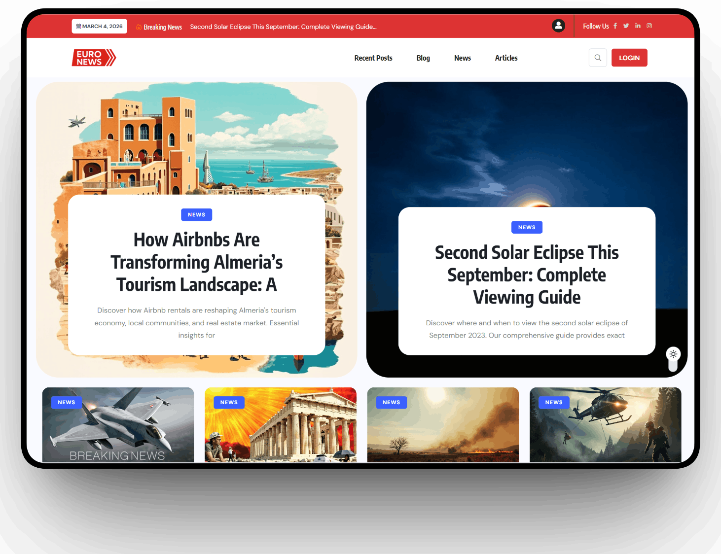 Site Web Magazine d’Actualités International — Réalisation Euro News | CentralWeb