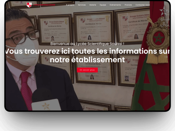Site Web Lycée Scientifique Souissi Rabat — Réalisation | CentralWeb